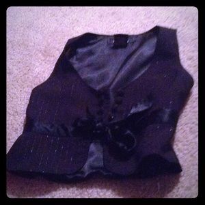 Black leather button up
